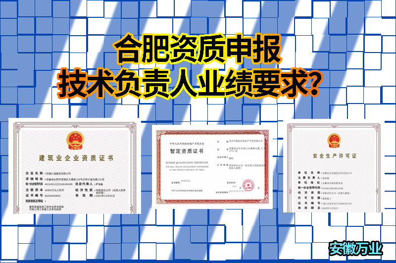 合肥資質(zhì)申報技術負責人業(yè)績要求？